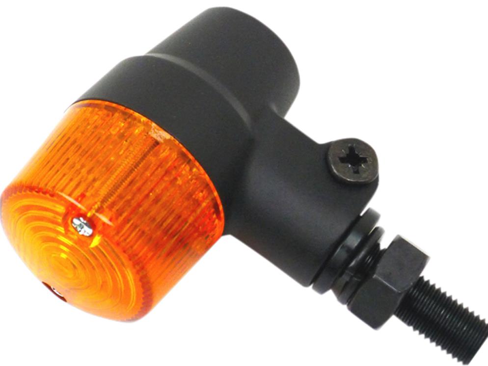 Black Satin Aluminum Marker LED Lights - Round #3 with Amber Lens - Three Wire