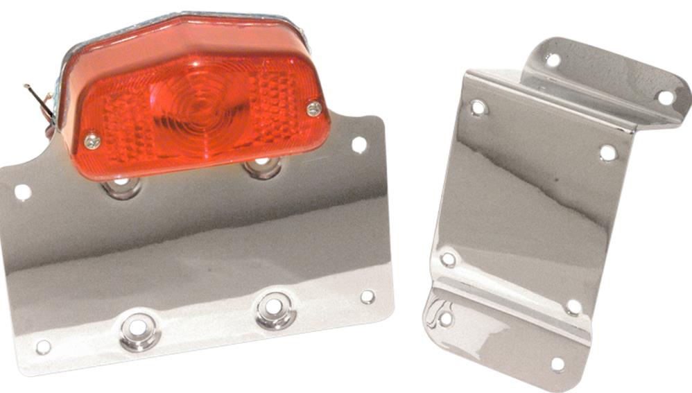 Lucas Style Taillight with License Plate Bracket - Red Lens