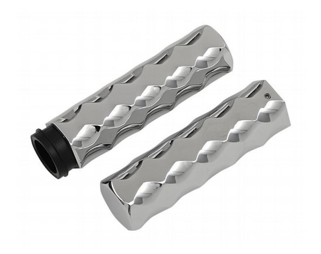 Billet Hex Grips - Chrome