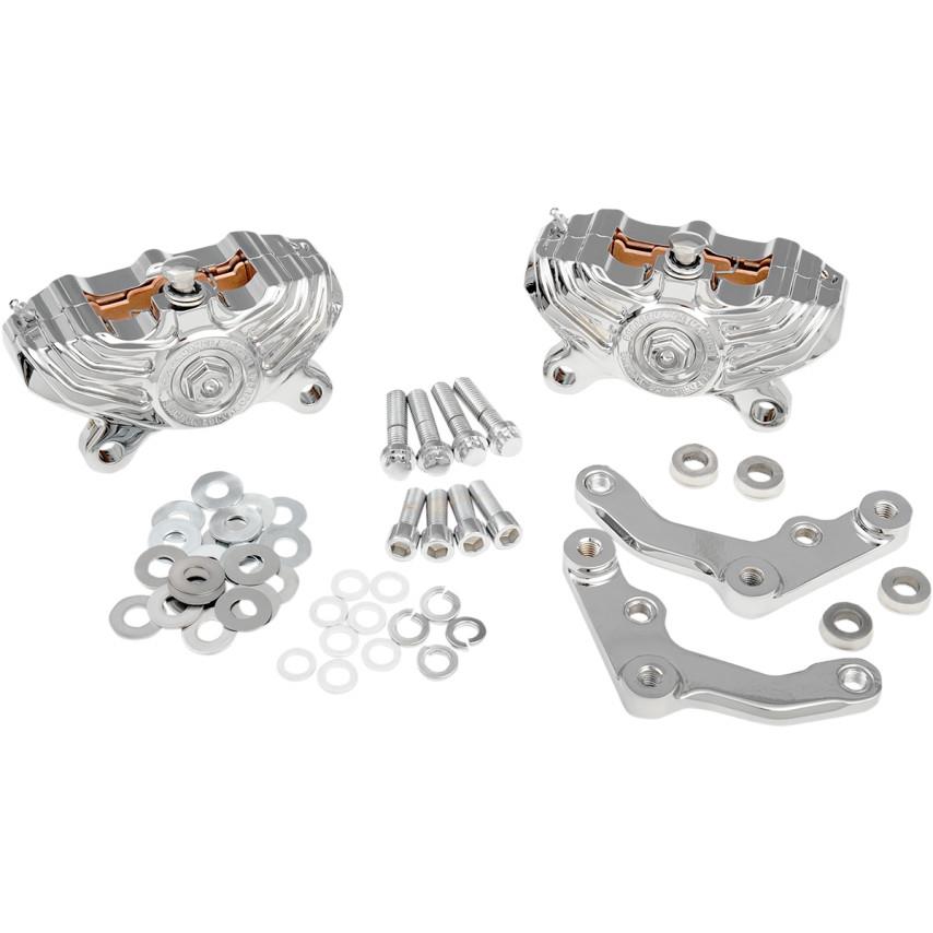 Dual Disc Front Calipers with Brackets for 11.8in. Rotor - Chrome