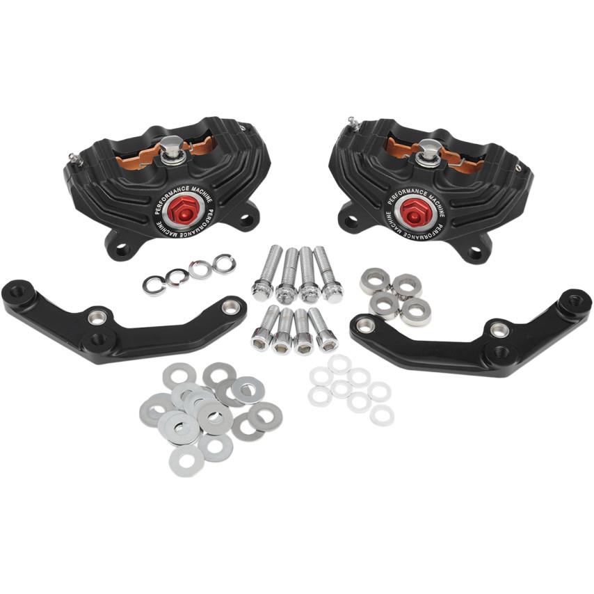 Dual Disc Front Calipers with Brackets for 13in. Rotor - Black