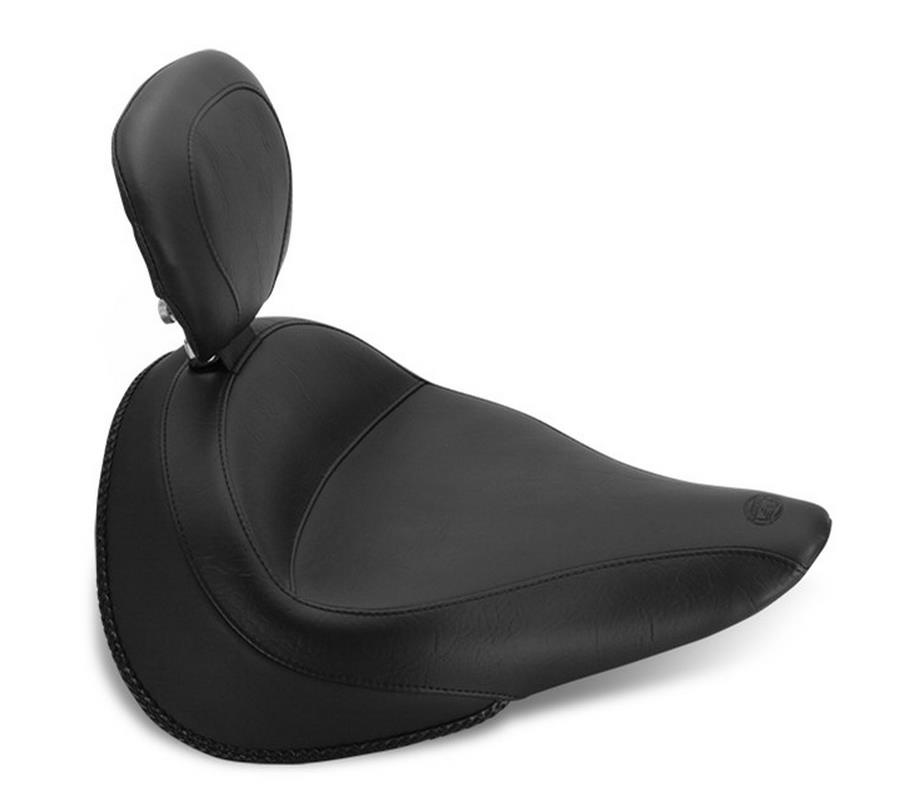 Wide Touring Solo Seat with Driver Backrest - Vintage