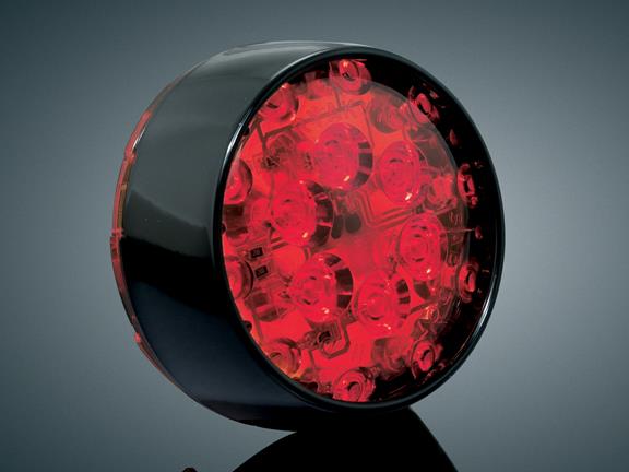 LED Rear Turn Signal Inserts - Bullet Style - Gloss Black Bezel/Red Lens