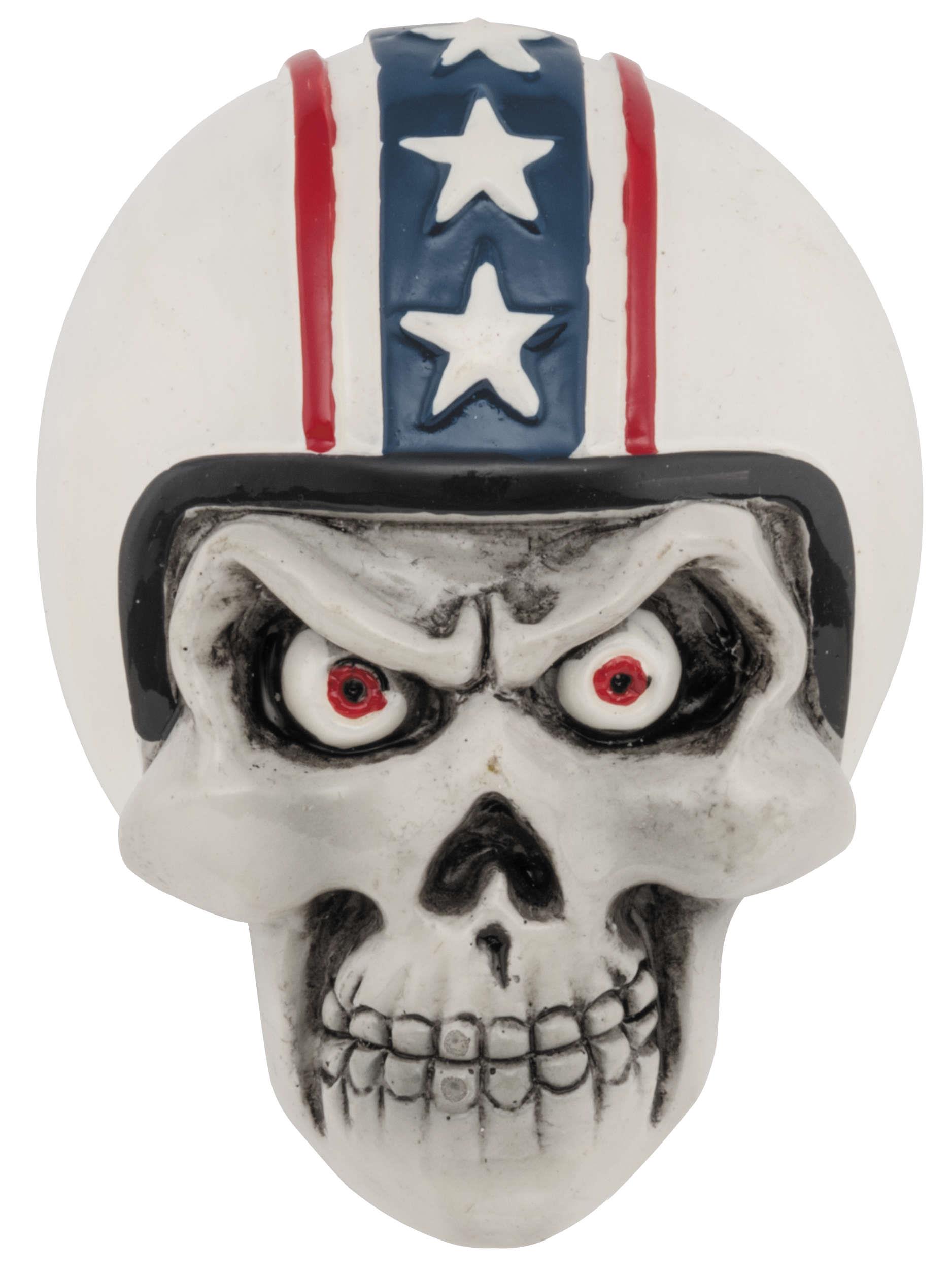 Retro White Biker Skull Emblem