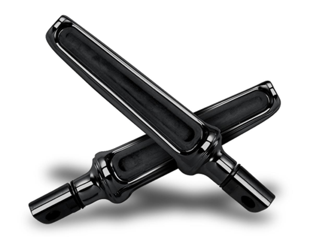 Contour Male Mount Footpegs - Rubber Insert - Black