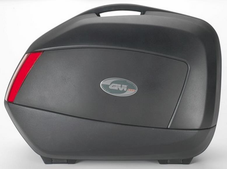 V35 Side Hard Cases with Red Lenses - Matte Black