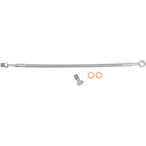 Stainless Steel Braided Hydraulic Clutch Line Kit - 8in. Over Stock - Clear Coated