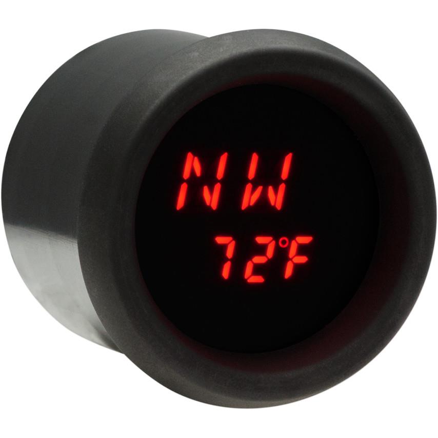 2-3/16in. Stand-Alone LED Bezel GPS Compass - Black Bezel with Red