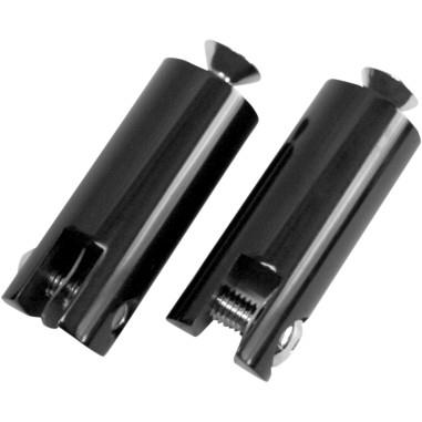 Billet Footpeg Mounts - 1 1/2in. Rear Peg Mounts with 3/8in.-16 x 2in. Mounting Bolts - Black