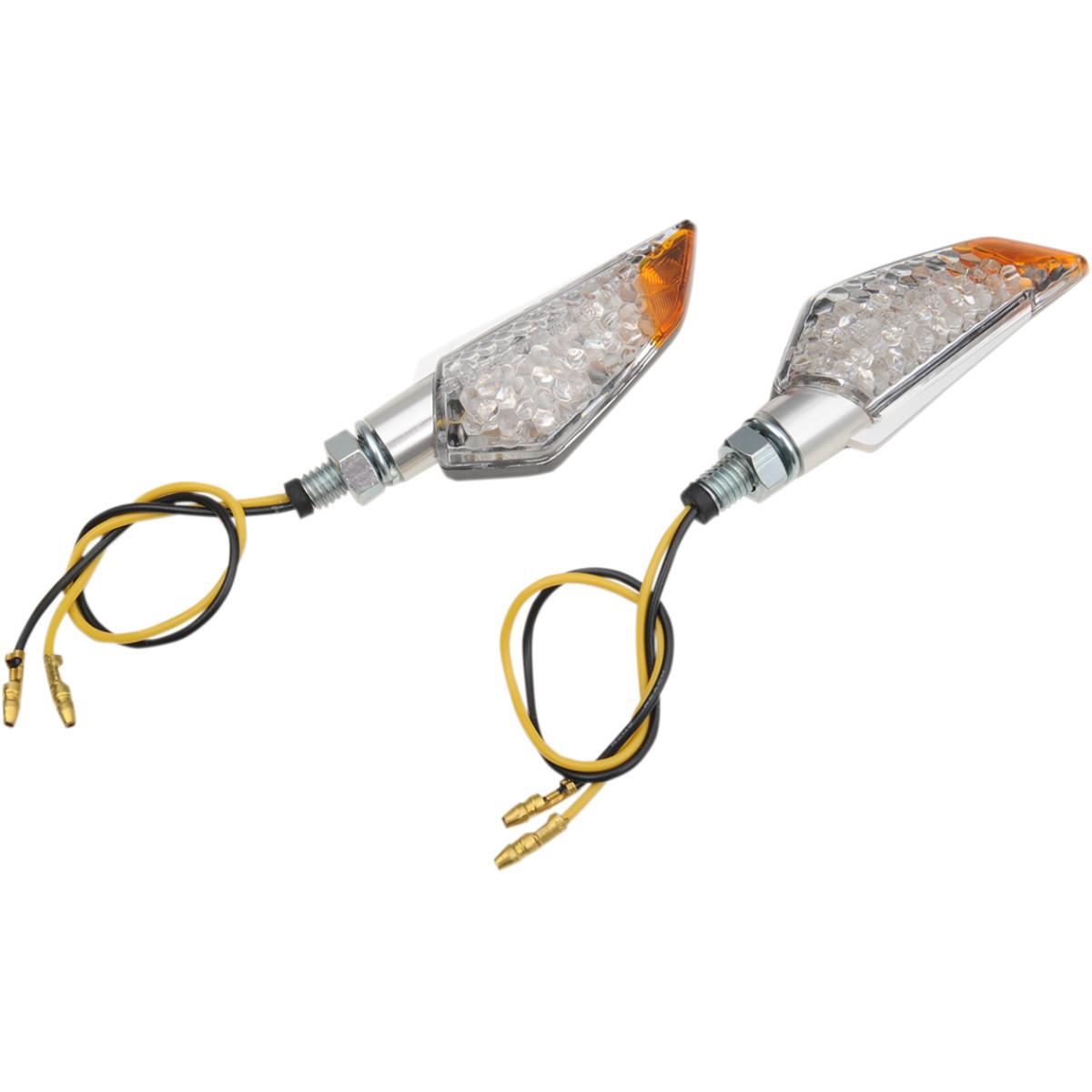 LED Techno Marker Lights - 3in. x 1in. - Silver Satin