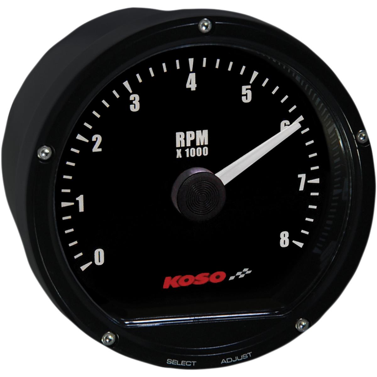 TNT-01R Tachometer - Black Casing/Black Face