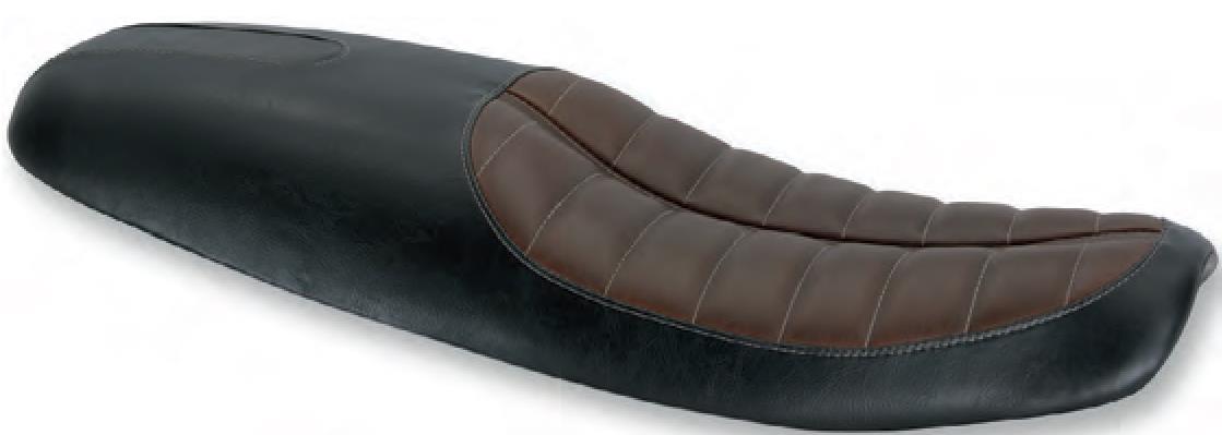 Triumph 2-Up Cafe Seat - Black/Brown Enzo
