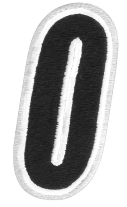 Number Patch - #0 - White/Black