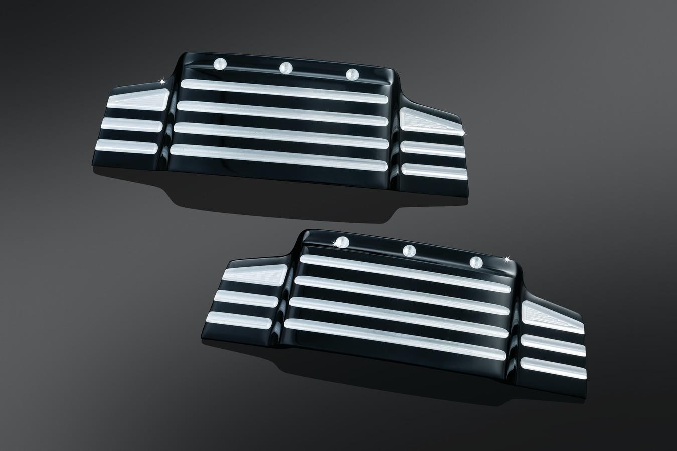 Bahn Valve Cover Accents - Black/Chrome