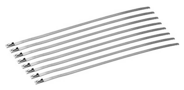 Stainless Steel 8in. Locking Exhaust Ties - 8 Pack