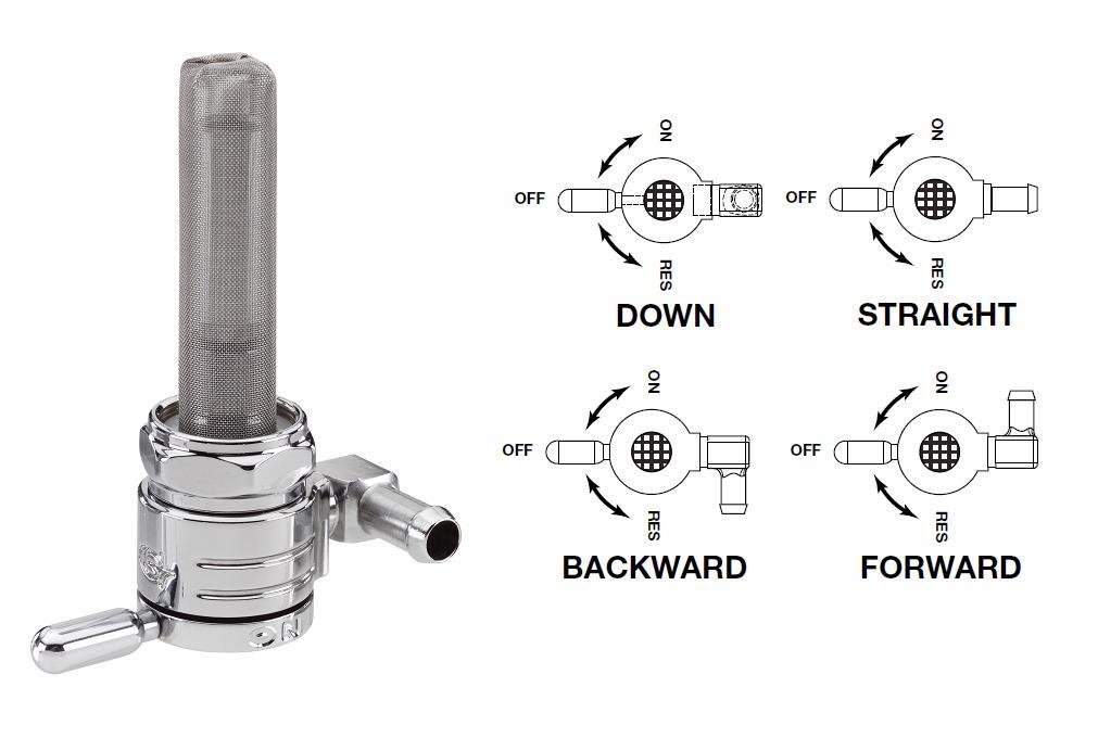 Click-Slick Petcock - 3/8in. NPT - Forward Facing - Chrome