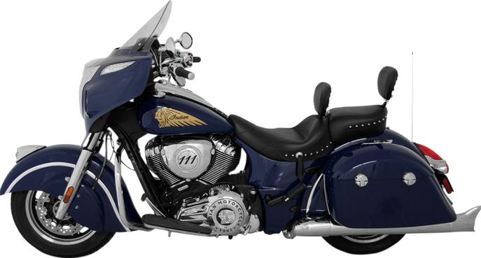 Studded Wide Touring Solo Seat With Backrest - Black