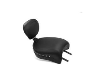 Studded Wide Touring Passenger Seat with Receiver for Passenger Backrest