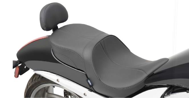 Low Profile Touring Seat with Built-In Passenger Backrests - Flame Stitch