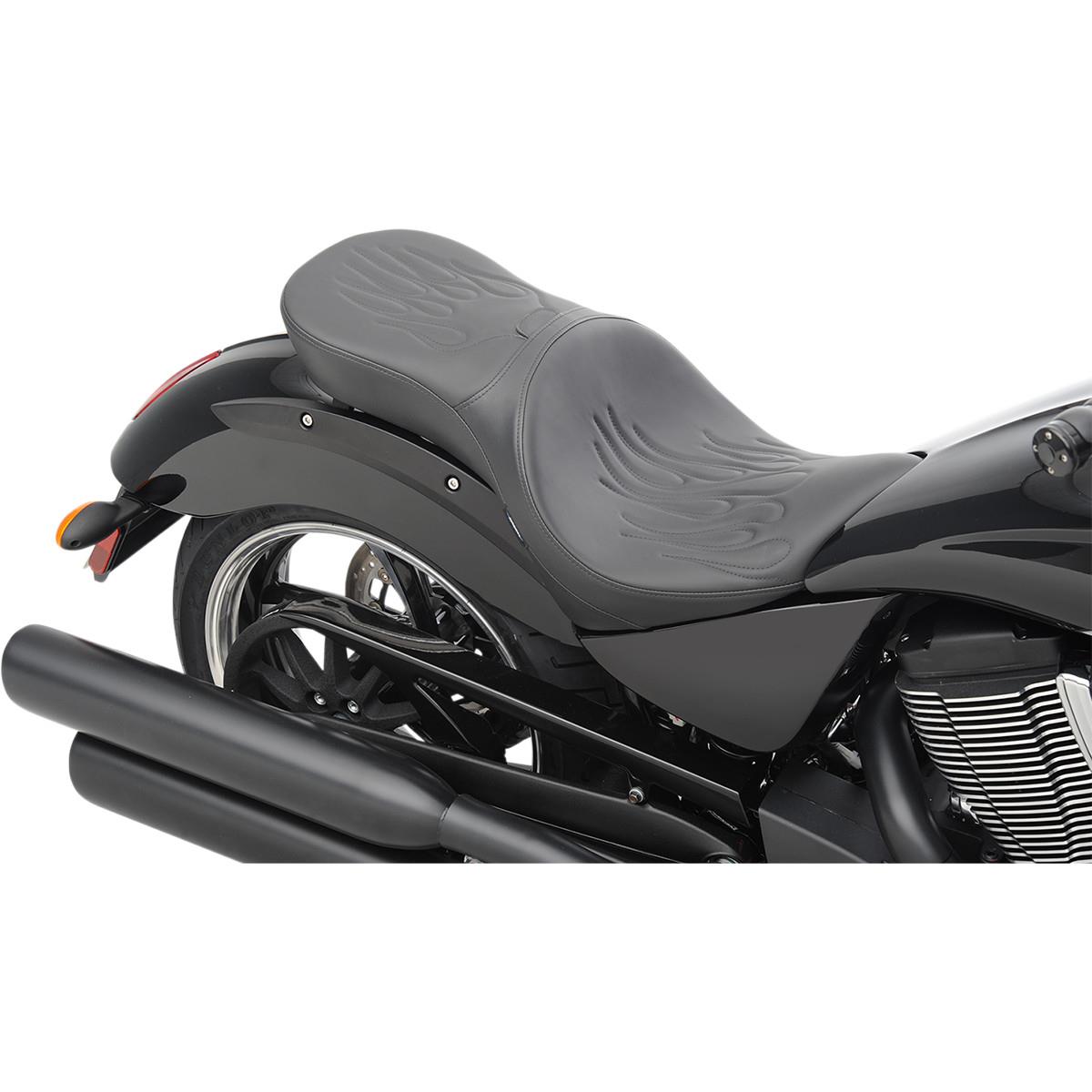 Low Profile Touring Seat with Backrest Option - Flame Stitch
