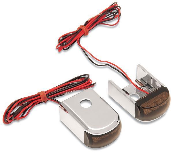 Fender Strut LED Marker Lights - Raw with Amber LED - Smoke Lens