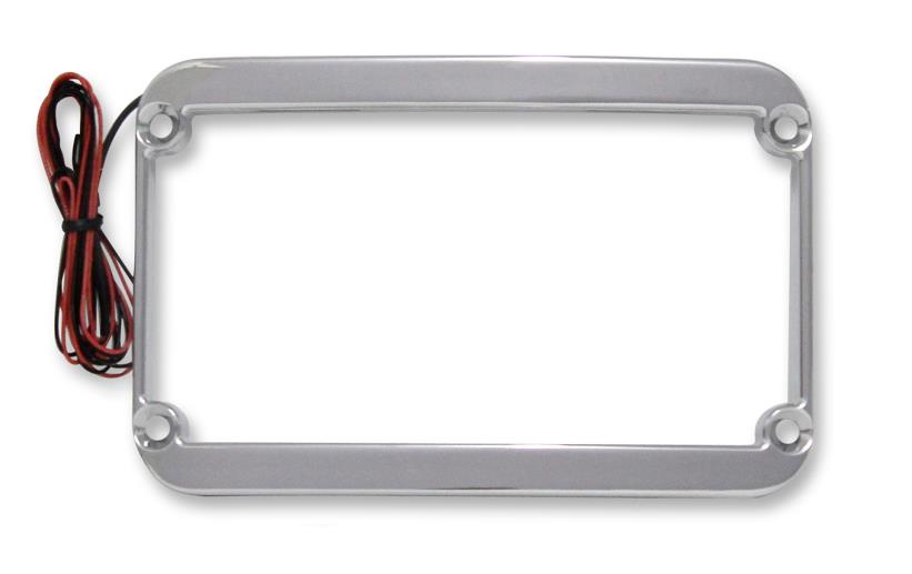 License Plate Frame for 7.125in. Rear Fender - Chrome Lighted