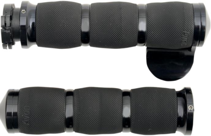 Air Cushioned Grips with Throttle Boss - Black Anodized