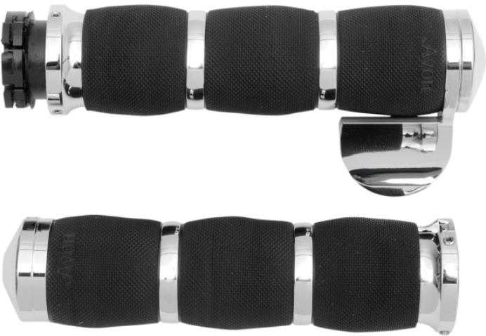 Air Cushioned Grips with Throttle Boss - Chrome