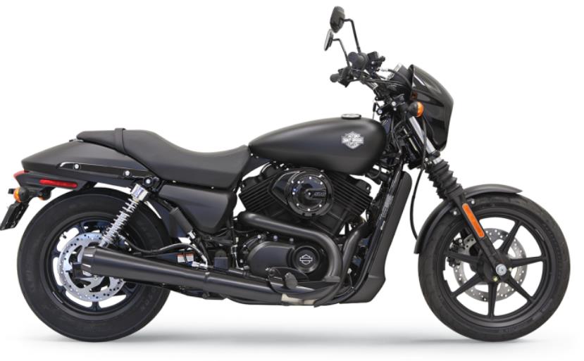 4in. Slip-On Megaphone Slip-On Muffler - Black with Black Billet End Caps and Contrasting Flutes