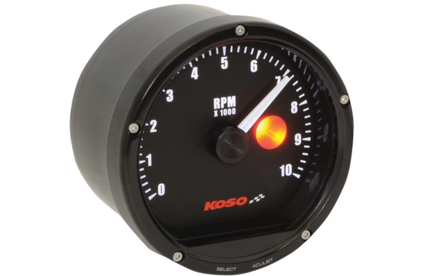 TNT-01R Tachometer - Black Casing/Black Face