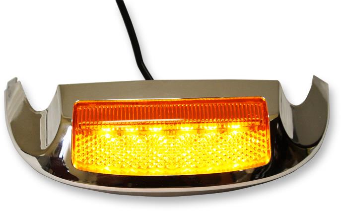 Front LED Fender Tip Housing - Amber LED - Amber Lens