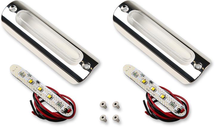 Dual Function LED Light - 1in.x3.75in. - Polished Chrome - Amber LED