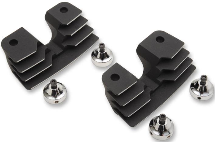 Spark Plug/Head Bolt Cover Kit - Finned - Wrinkle Black