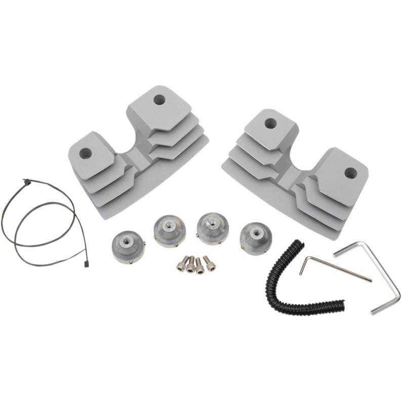 Spark Plug/Head Bolt Cover Kit - Finned - Silver