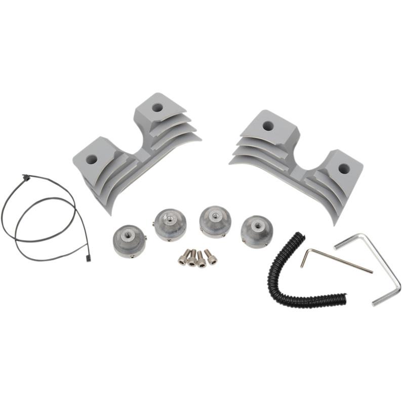 Spark Plug/Head Bolt Cover Kit - Finned - Silver