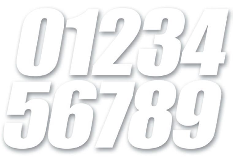 Individual Numbers 4in. - No.0 - White