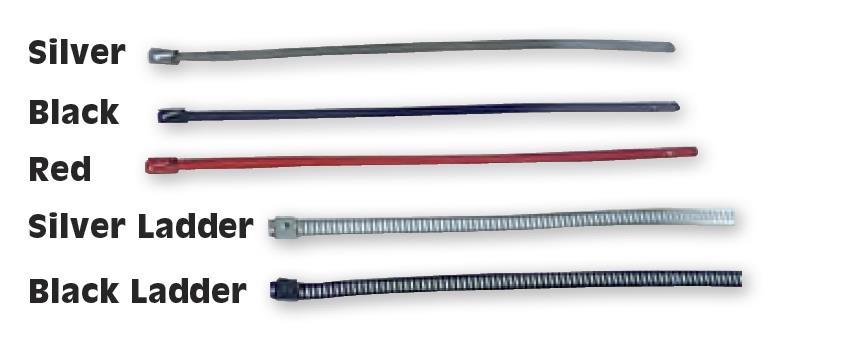 Stainless Steel Tie Wraps - Ladder Style (.275in. W) - 8in. - Silver