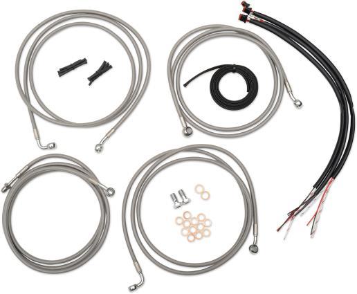 Complete Handlebar Cable/Brake & Clutch Line/Wire Kit - Stainless Braided