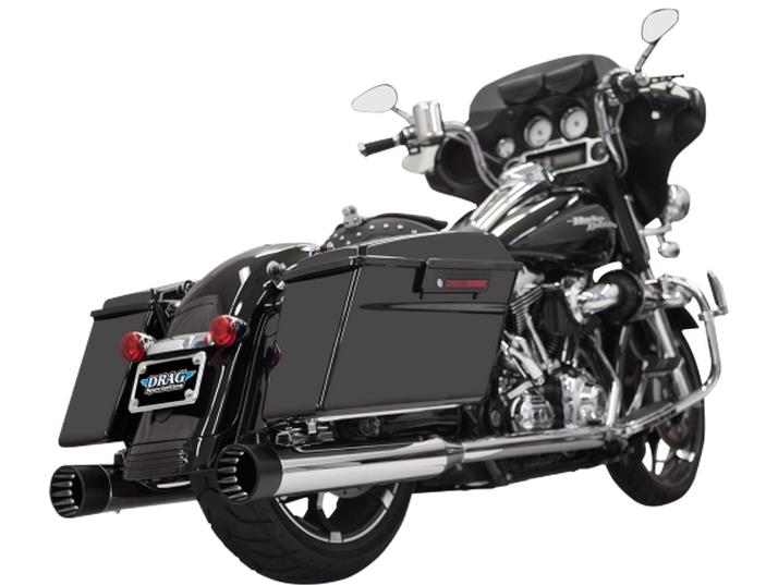 4in. DNT Straight Can Muffler with Acoustically Tuned Baffle - Chrome with Black Polished End Cap