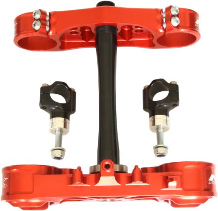 Standard Triple Clamps - Long Offset 25mm - Red