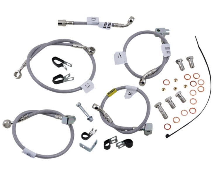 Stainless Steel Front/Rear Hydraulic Brake Line Kit