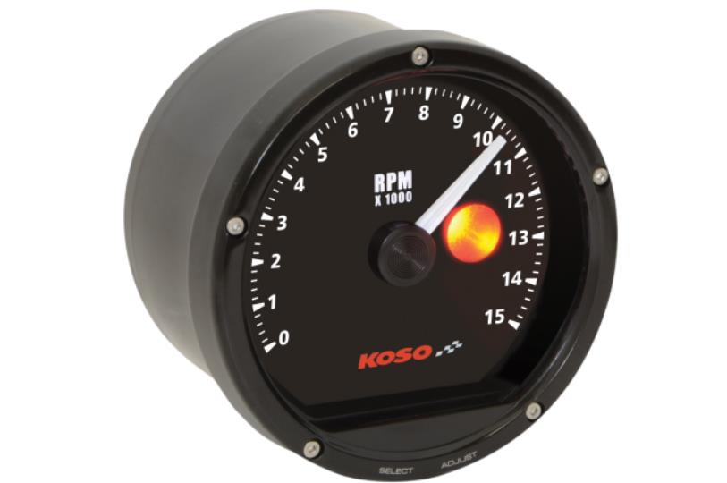TNT-01R Tachometer - Black Casing/Black Face
