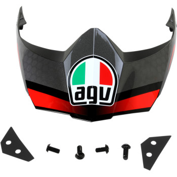 Visor for AX-8 Dual Sport/EVO  Helmets- Black/Silver/Red