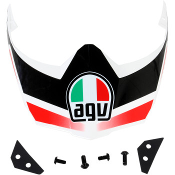Peaks for AX-8 Dual Sport/EVO Helmets - White/Gunmetal/Red