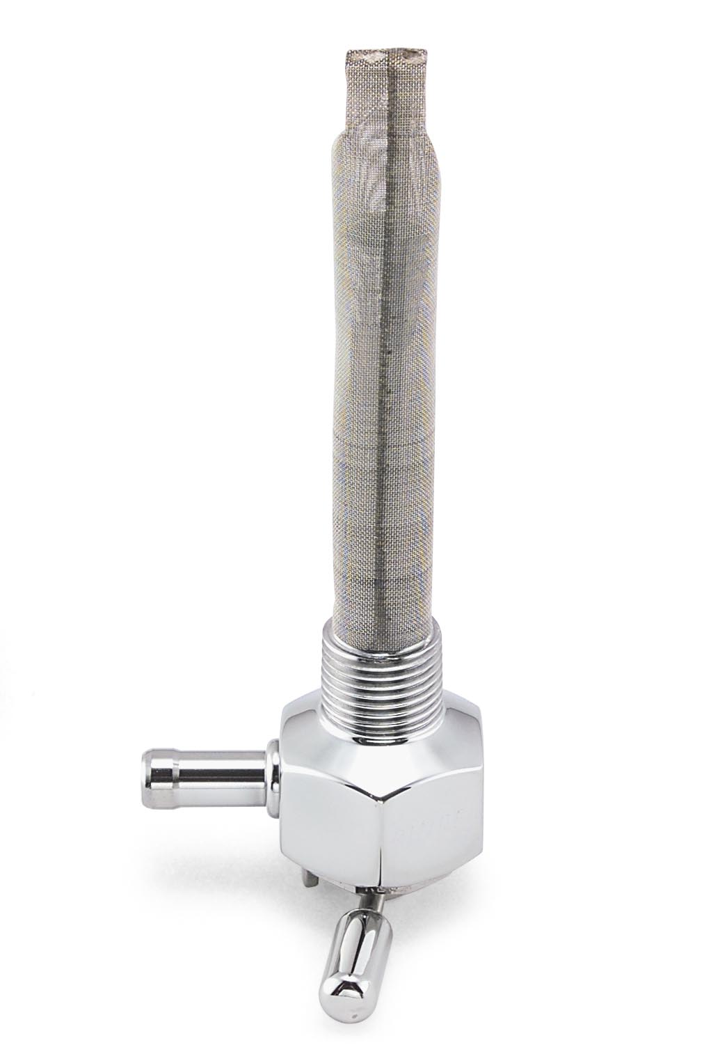 Power-Flo Petcock - 90deg. Outlet Facing Forward - Chrome