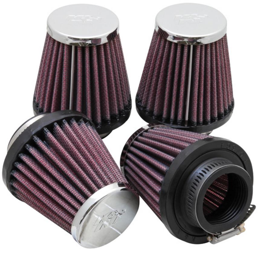 Clamp-On Custom Oval Tapered Air Filter - Chrome End Cap