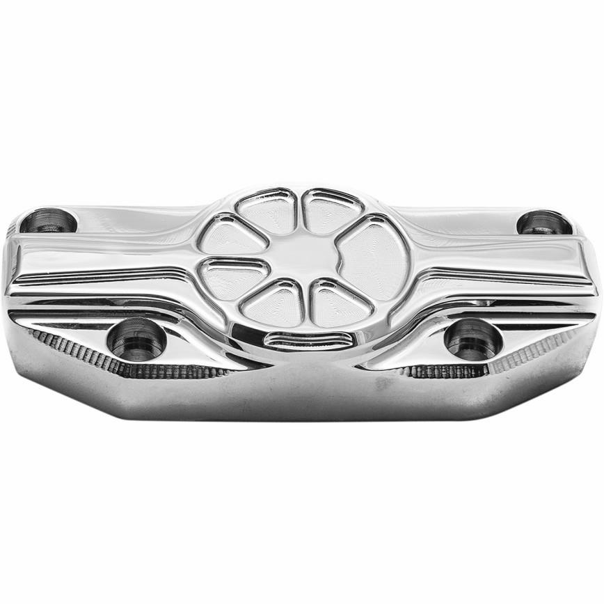 Fusion Top Clamps for 1-1/4in. Handlebars w/ 1in. Clamping Area - Artistic Chrome