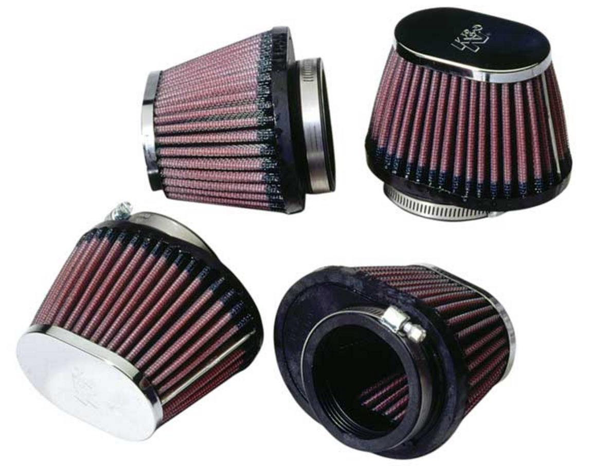 Clamp-On Custom Oval Tapered Air Filter - Chrome End Cap