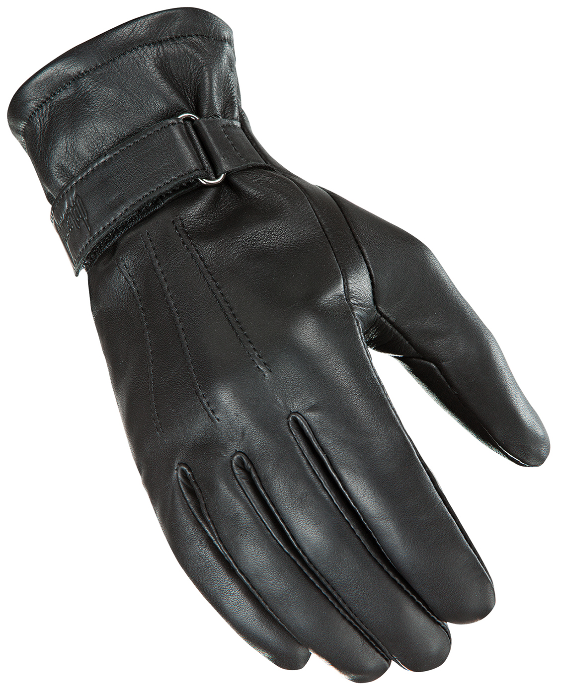Jet Black Lined Womens Gloves