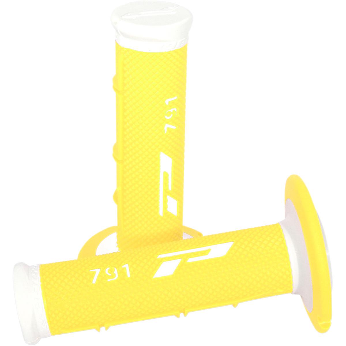 791 Triple-Density MX Grips - White/Fluorescent Yellow